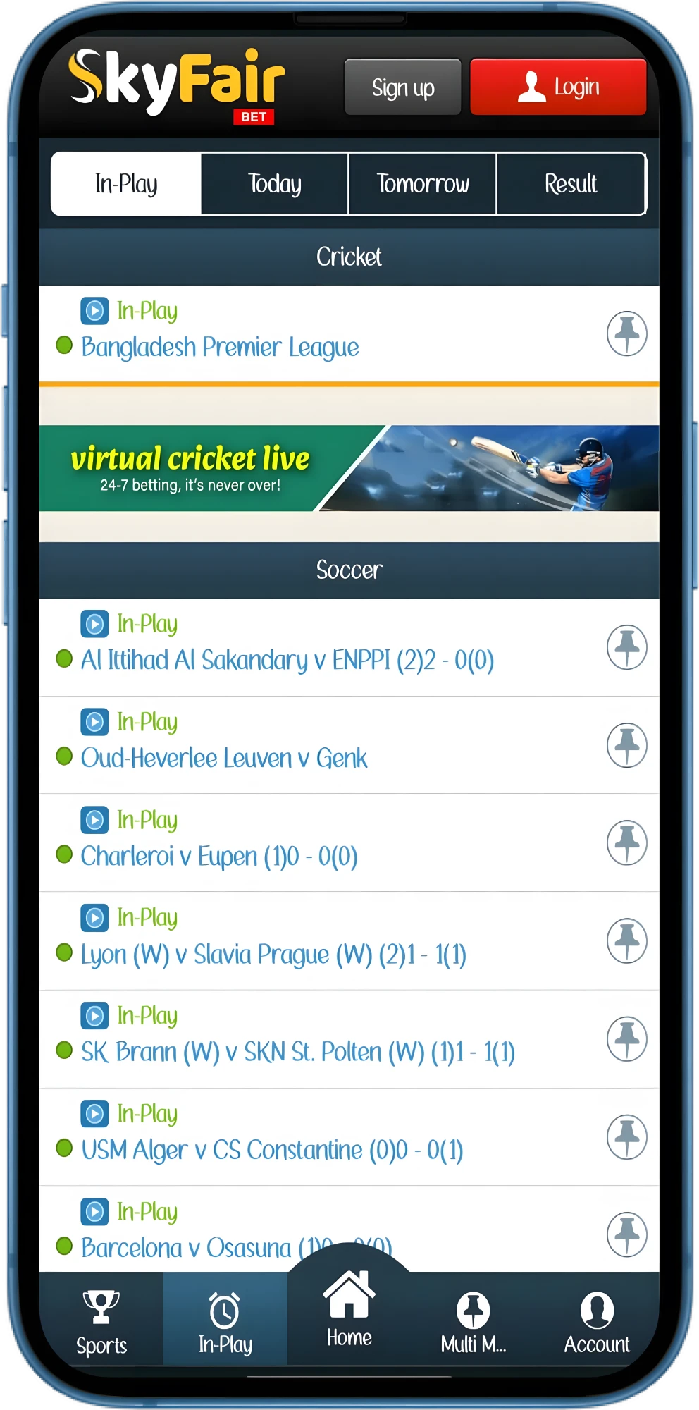 Feature overview of custom sports betting platform for Skyfair